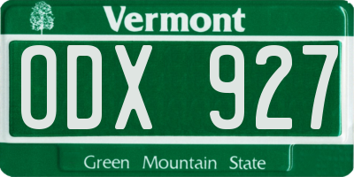 VT license plate ODX927