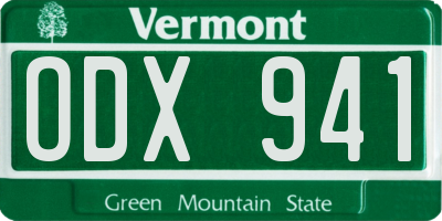 VT license plate ODX941