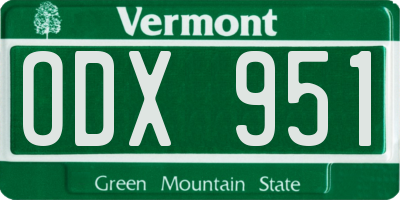 VT license plate ODX951
