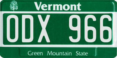VT license plate ODX966