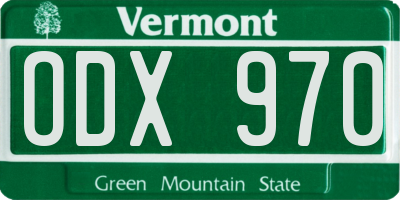 VT license plate ODX970