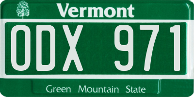 VT license plate ODX971