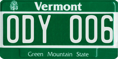 VT license plate ODY006