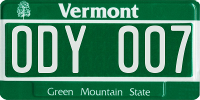 VT license plate ODY007