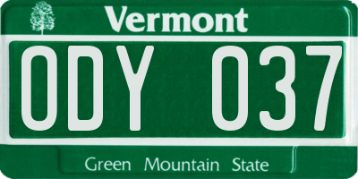 VT license plate ODY037