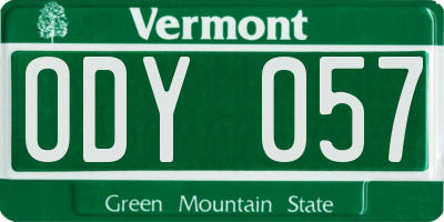 VT license plate ODY057