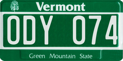 VT license plate ODY074