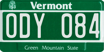 VT license plate ODY084