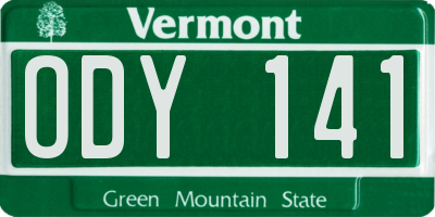 VT license plate ODY141