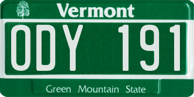 VT license plate ODY191