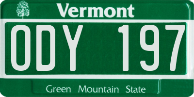 VT license plate ODY197