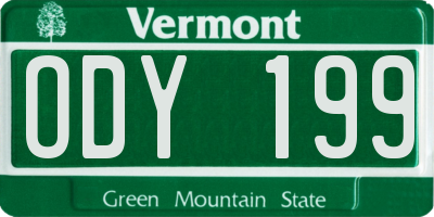 VT license plate ODY199
