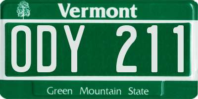 VT license plate ODY211