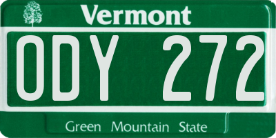 VT license plate ODY272