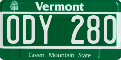 VT license plate ODY280