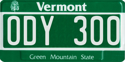 VT license plate ODY300