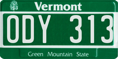 VT license plate ODY313