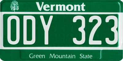 VT license plate ODY323