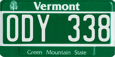 VT license plate ODY338