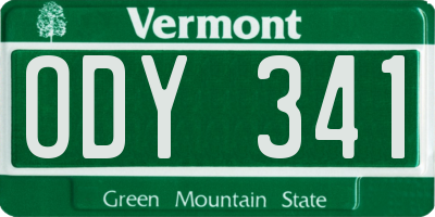 VT license plate ODY341