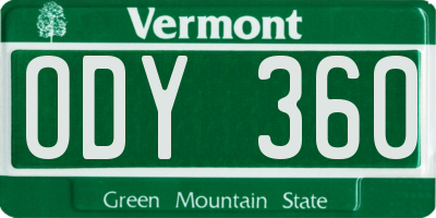 VT license plate ODY360