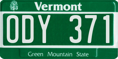 VT license plate ODY371