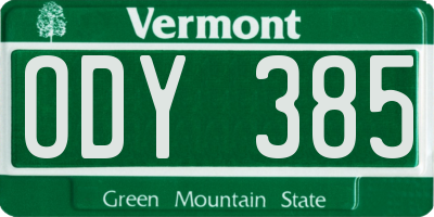 VT license plate ODY385