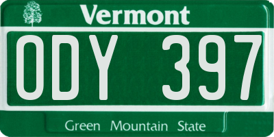 VT license plate ODY397