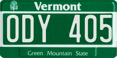 VT license plate ODY405