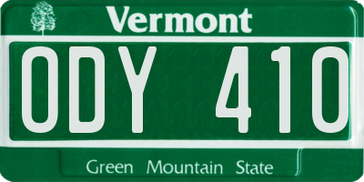 VT license plate ODY410