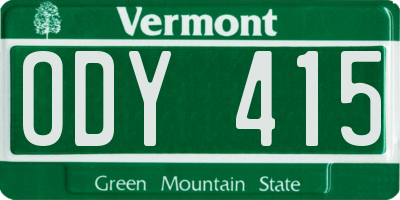 VT license plate ODY415