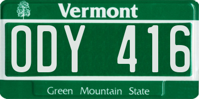 VT license plate ODY416