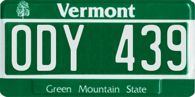 VT license plate ODY439