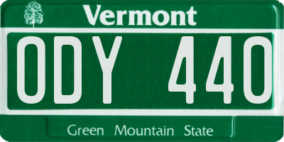 VT license plate ODY440
