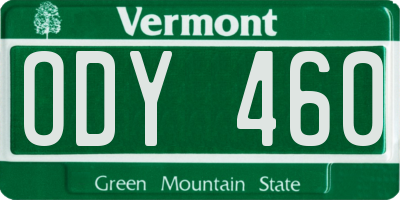 VT license plate ODY460