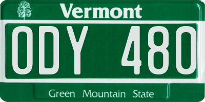 VT license plate ODY480