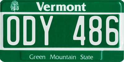 VT license plate ODY486