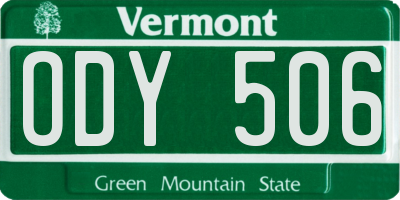 VT license plate ODY506