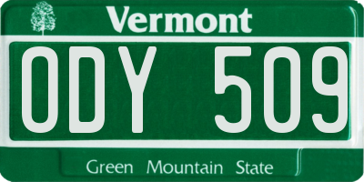 VT license plate ODY509