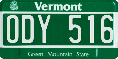 VT license plate ODY516
