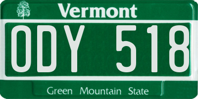 VT license plate ODY518