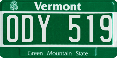 VT license plate ODY519