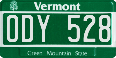 VT license plate ODY528