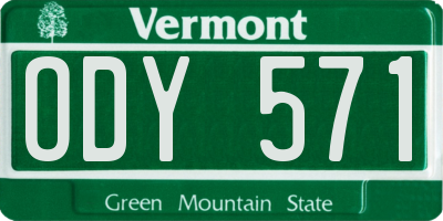 VT license plate ODY571
