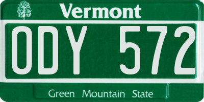 VT license plate ODY572