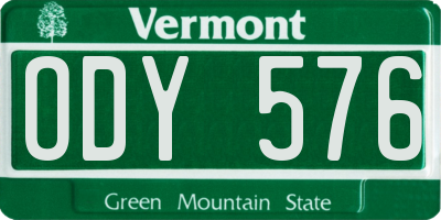 VT license plate ODY576