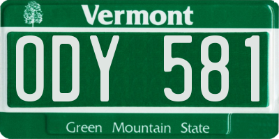 VT license plate ODY581