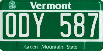 VT license plate ODY587