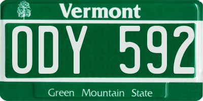 VT license plate ODY592