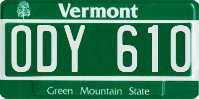 VT license plate ODY610